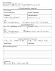 Form MLD/QMB-812 Small off-Road Engine Fuel Tank Certification Application - California, Page 3