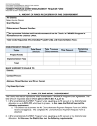 Form MSCD/ISB-183 Farmer Program Grant Disbursement Request Form - California