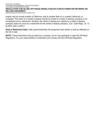 Form MSCD/HDORSB-222 Regulation for in-Use off-Road Diesel-Fueled Fleets Form for Retiring or Selling Equipment - California, Page 4