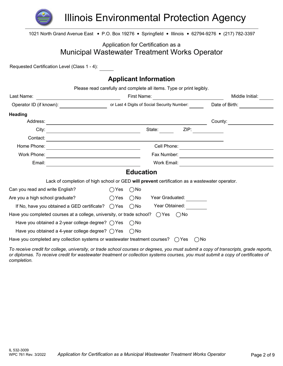 Form IL5323009 (WPC761) Fill Out, Sign Online and Download Fillable PDF, Illinois