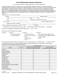 Form IL532-3009 (WPC761) Application for Certification as a Municipal Wastewater Treatment Works Operator - Illinois, Page 3