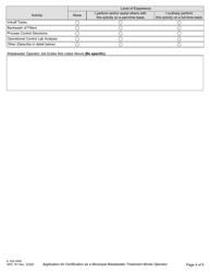 Form IL532-3009 (WPC761) Application for Certification as a Municipal Wastewater Treatment Works Operator - Illinois, Page 4