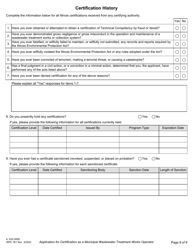 Form IL532-3009 (WPC761) Application for Certification as a Municipal Wastewater Treatment Works Operator - Illinois, Page 8