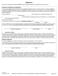 Form IL532-3009 (WPC761) Application for Certification as a Municipal Wastewater Treatment Works Operator - Illinois, Page 9