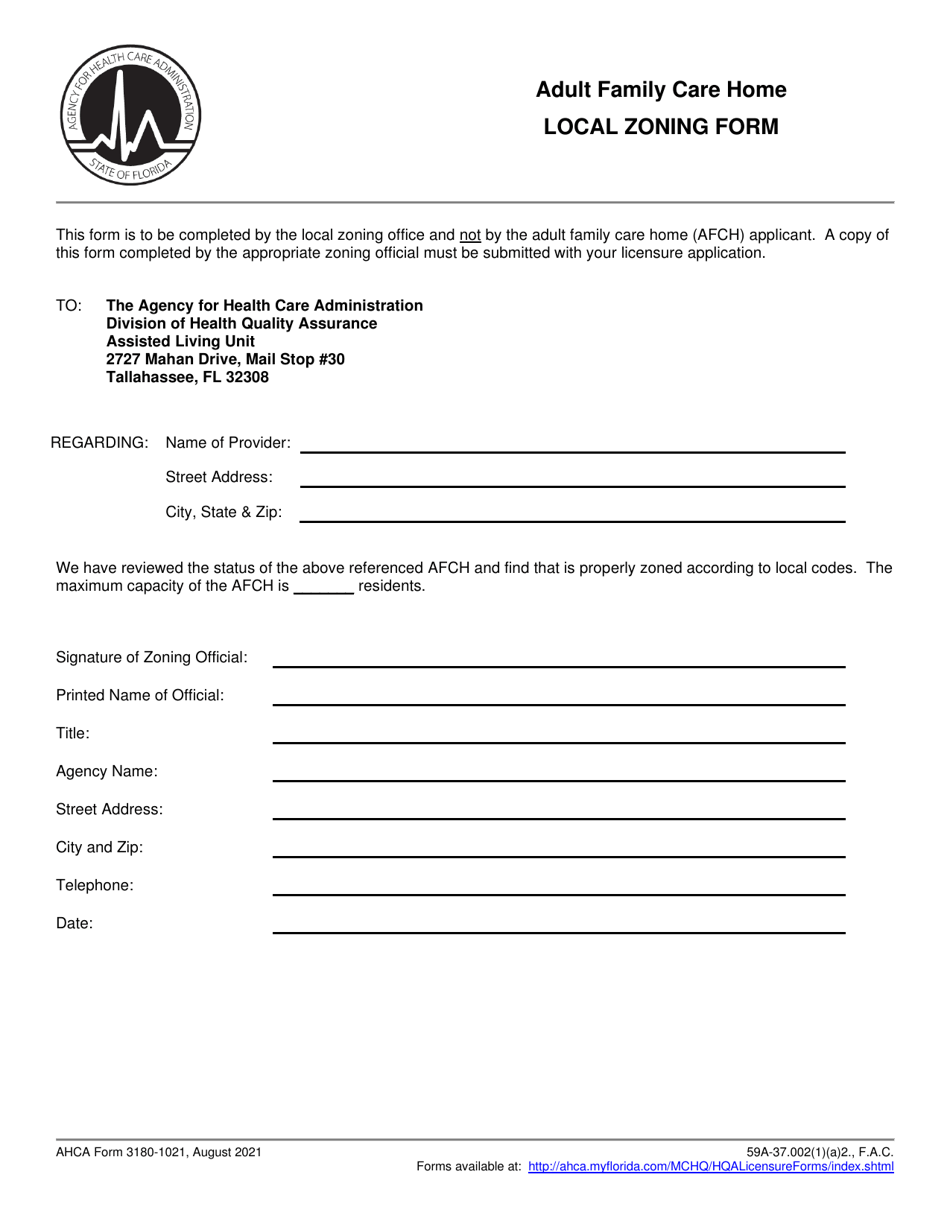 Ahca Form 3180 1021 Fill Out Sign Online And Download Printable Pdf