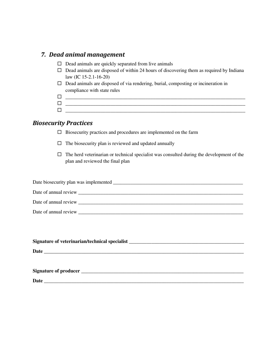 Biosecurity Plan - Indiana, Page 4