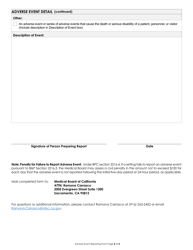 Adverse Event Reporting Form for Accredited Outpatient Surgery Settings - California, Page 4
