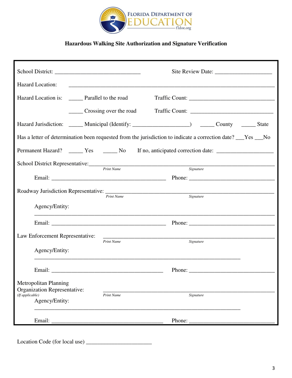 Hazardous Walking Site Review Checklist - Florida, Page 3