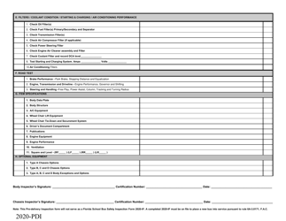 Form 2020-PDI Pre-delivery Inspection Form - Florida, Page 4