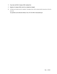 Instructions for Form 22, State Form 37207 Report of Securities - Indiana, Page 2