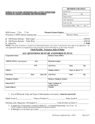 Retail License Application - Maine, Page 2