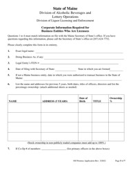 Retail License Application - Maine, Page 5