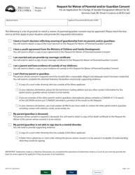 Document preview: Form HLTH510 Request for Waiver of Parental and/or Guardian Consent for an Application for Change of Gender Designation (Minor) for Bc Services Card, Bc Driver's Licence or Bcid Card - British Columbia, Canada