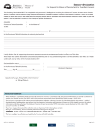 Form HLTH510 Request for Waiver of Parental and/or Guardian Consent for an Application for Change of Gender Designation (Minor) for Bc Services Card, Bc Driver&#039;s Licence or Bcid Card - British Columbia, Canada, Page 3