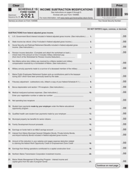 Document preview: Form 1040ME Schedule 1S Income Subtraction Modifications - Maine