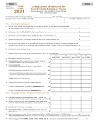 Document preview: Form 2210ME Underpayment of Estimated Tax by Individuals, Estates, or Trusts - Maine