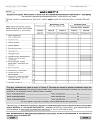 Form 1040ME Worksheet A, B Residency Information Worksheet and Income Allocation Worksheet for Part-Year Residents/Nonresidents/&quot;safe Harbor&quot; Residents - Maine, Page 2