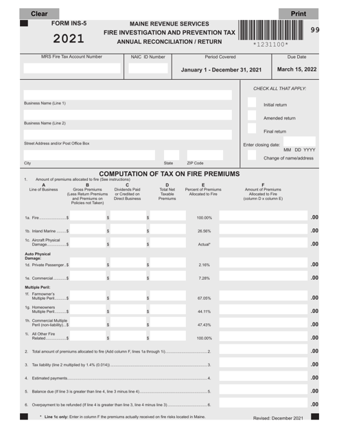 Form INS-5 2021 Printable Pdf