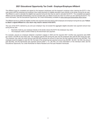 Educational Opportunity Tax Credit - Employer/Employee Affidavit for Line 4 of the Educational Opportunity Tax Credit - Loan Payment Schedule - Maine, Page 2