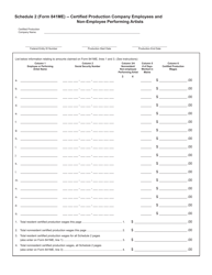 Form 841ME Certified Visual Media Production Wage Reimbursement Application - Maine, Page 2