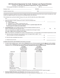 Educational Opportunity Tax Credit Worksheet for Employers of Qualified Employees - Maine, Page 2