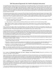 Educational Opportunity Tax Credit Worksheet for Employers of Qualified Employees - Maine, Page 3