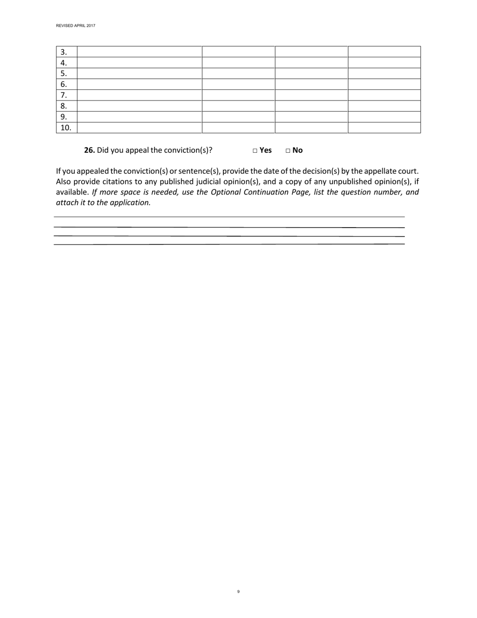 Louisiana Application for Clemency Commutation of Sentence Fill Out