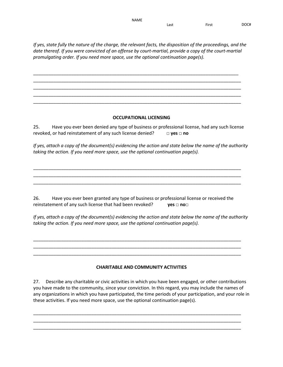 Application for Pardon Consideration - Louisiana, Page 11