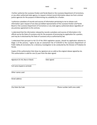 Application for Pardon Consideration - Louisiana, Page 14