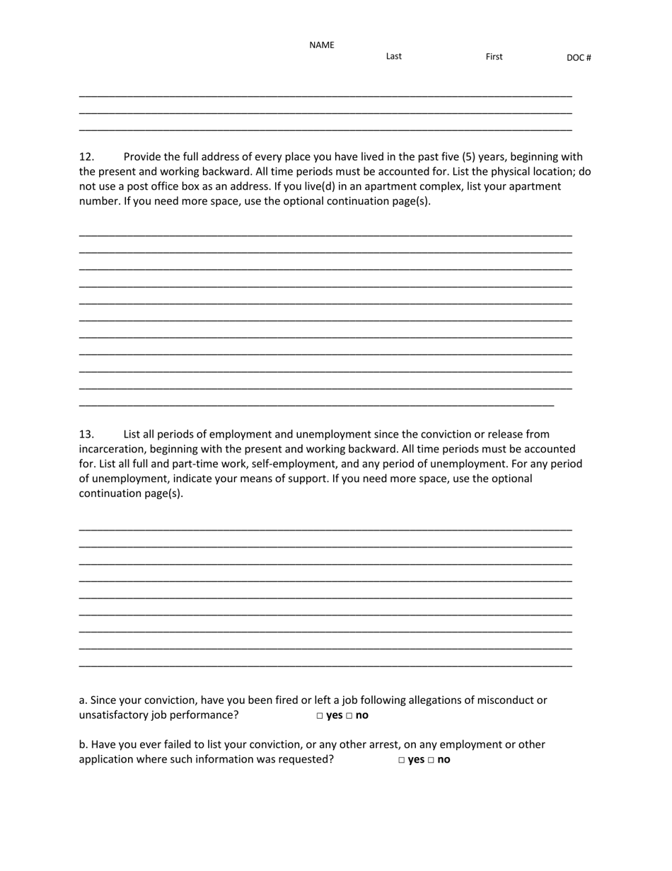 Application for Pardon Consideration - Louisiana, Page 7