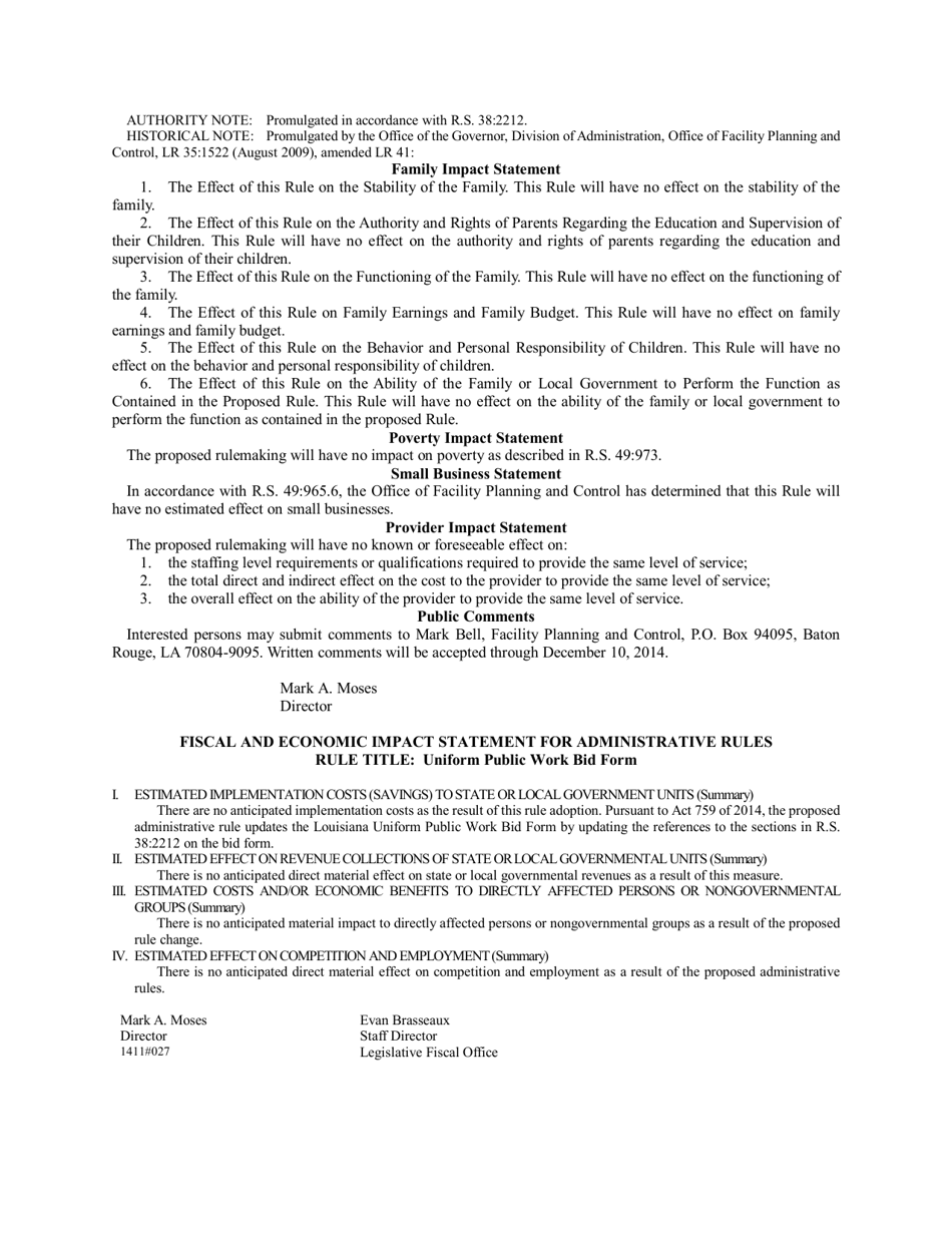 Louisiana Uniform Public Work Bid Form - Louisiana, Page 3