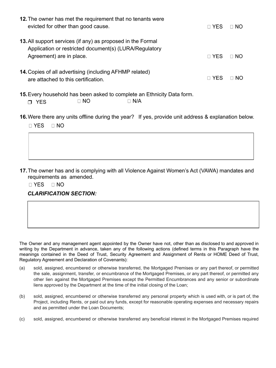 Owners Certificate of Continuing Compliance - Home Investment Partnership (Home) Program - Maryland, Page 4