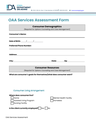 Oaa Services Assessment Form - Iowa