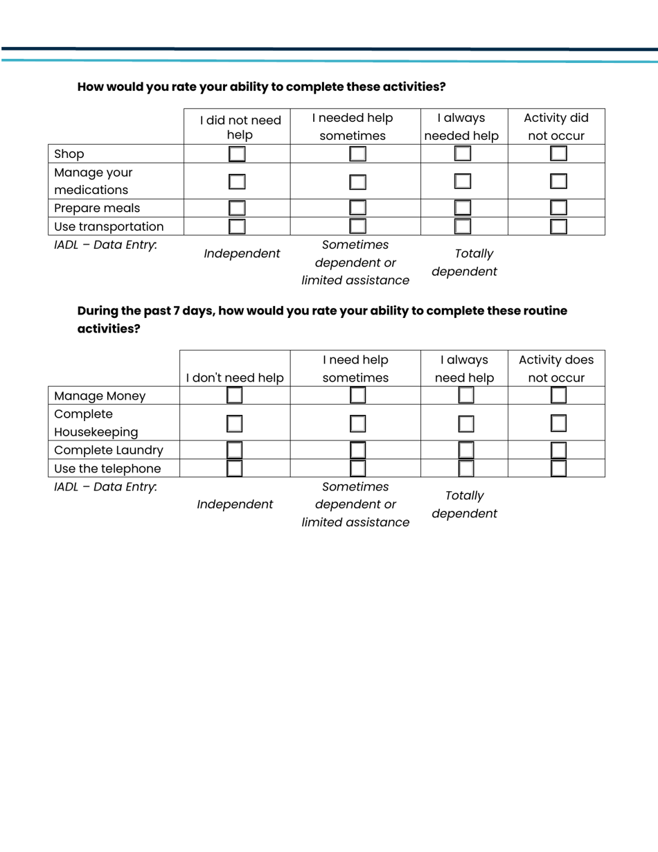 Oaa Services Assessment Form - Iowa, Page 5