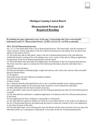 Form MGCB-AD-1050 Application for Placement on the List of Disassociated Persons - Michigan, Page 3