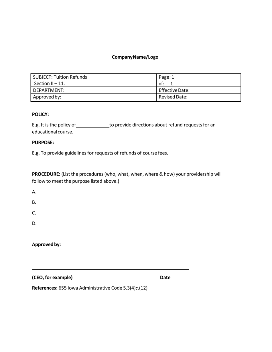 Application for Approved Provider Status With Policy Examples - Iowa, Page 14