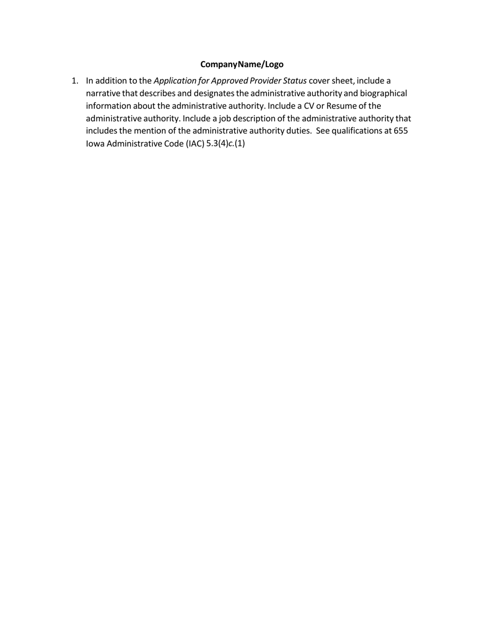 Application for Approved Provider Status With Policy Examples - Iowa, Page 4