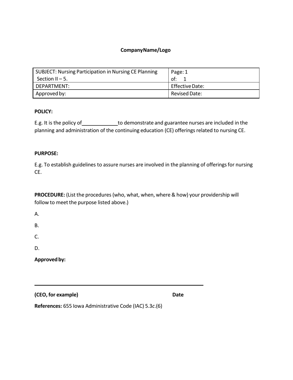 Application for Approved Provider Status With Policy Examples - Iowa, Page 8