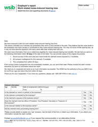 Form 0137A Employer&#039;s Report - Work Related Noise-Induced Hearing Loss - Ontario, Canada