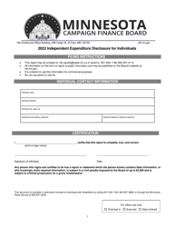 Document preview: Independent Expenditure Disclosure for Individuals - Minnesota