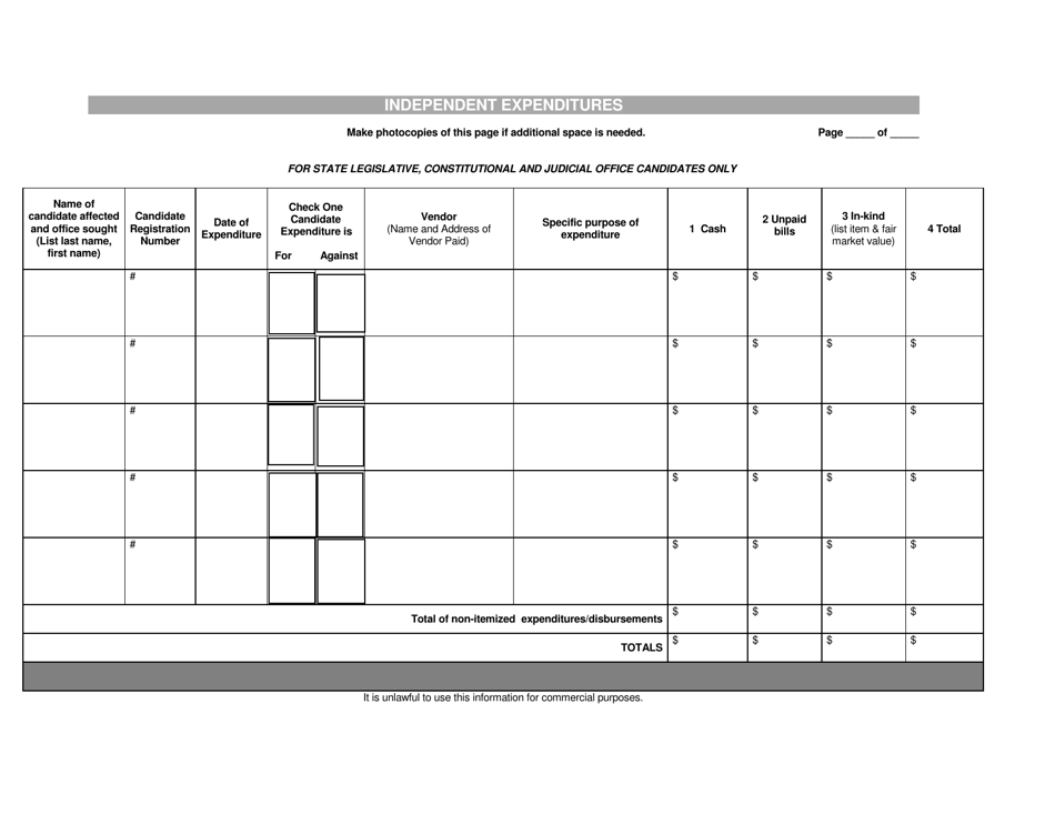 Independent Expenditure Disclosure for Individuals - Minnesota, Page 3