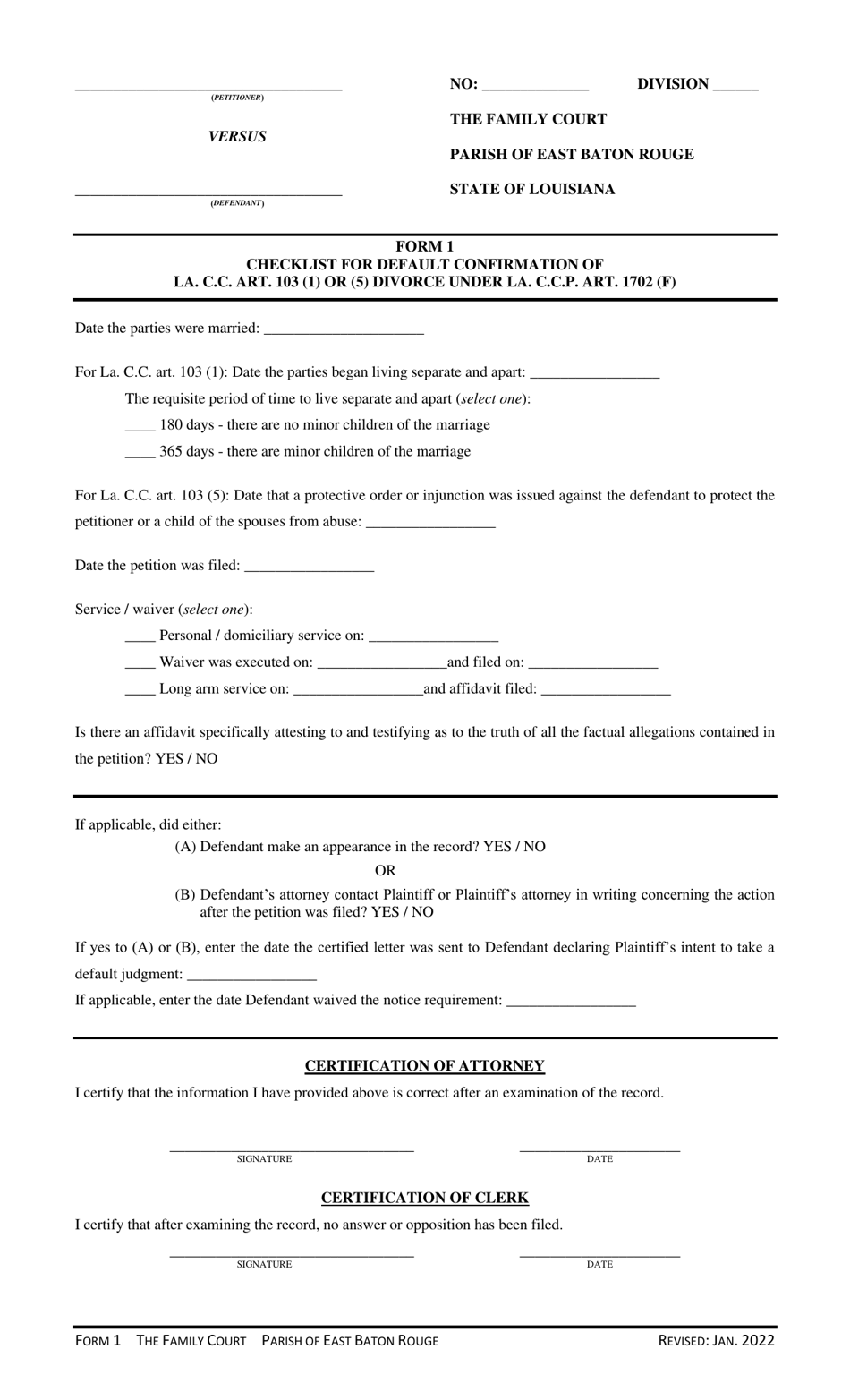 Form 1 Fill Out Sign Online and Download Printable PDF Parish of