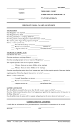 Document preview: Form G Checklist for La. C.c. Art. 102 Divorce - Parish of East Baton Rouge, Louisiana