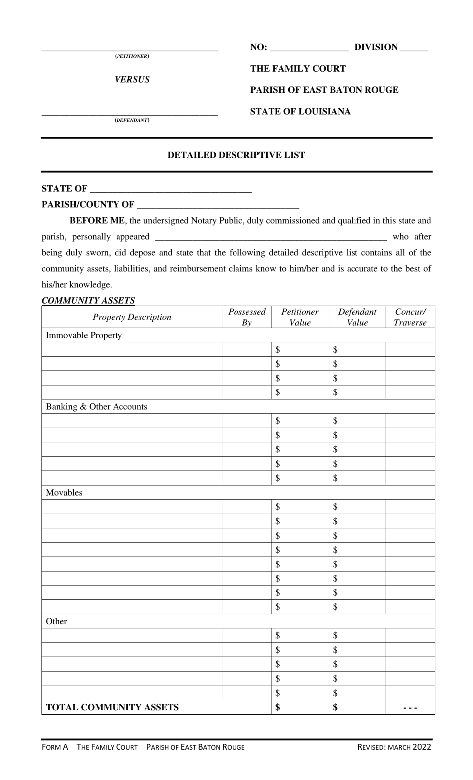 Form H Fill Out, Sign Online and Download Printable PDF, Parish of