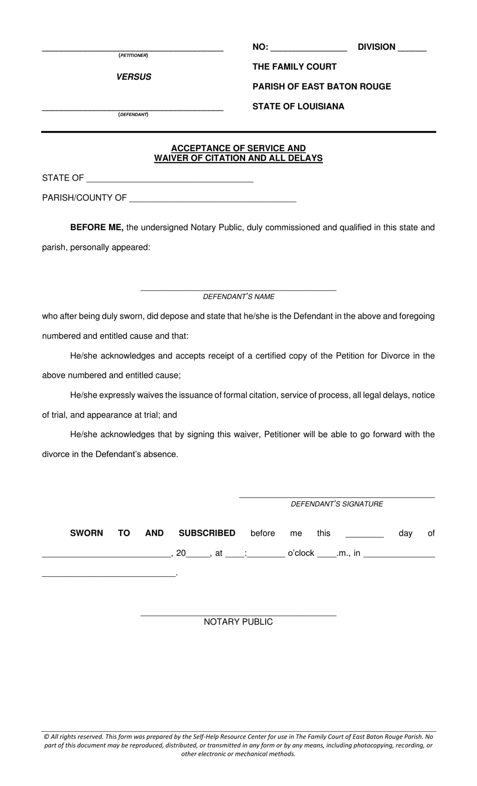 Petition for Divorce (No Minor Children) - Parish of East Baton Rouge, Louisiana, Page 4