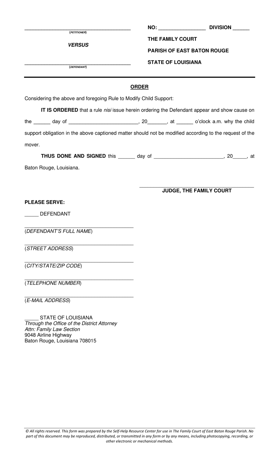 Rule to Modify Child Support - Parish of East Baton Rouge, Louisiana, Page 4