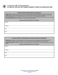 Non-tort Settlement/Judgment Payment Authorization Form - Massachusetts, Page 7