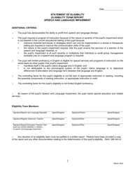Statement of Eligibility - Speech and Language Impairment - Nevada, Page 2