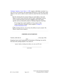 Form DC9:1 Answer and Counterclaim for Dissolution of Marriage (No Children) - Nebraska, Page 4