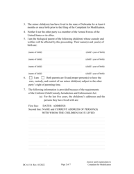 Form DC6:15.6 Answer and Counterclaim to Complaint for Modification - Nebraska, Page 2